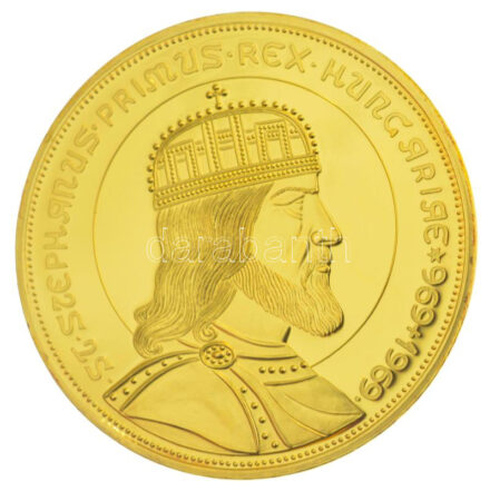 DN 'Magyar Aranyóriások - Aranyérem Szent István király születésének 1000. évfordulója emlékére 1969' aranyozott Cu utánveret kapszulában, tanúsítvánnyal (46mm) T:PP