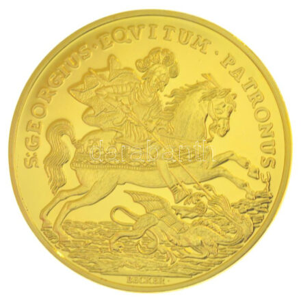 DN 'Magyar Aranyóriások - I. Ferenc 8 aranydukát, Szent György érem, 1820' aranyozott Cu utánveret kapszulában, tanúsítvánnyal (46mm) T:PP