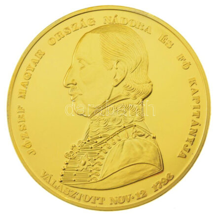 DN 'Magyar Aranyóriások - V. Ferdinánd, érdemérem József nádornak 1846' aranyozott Cu utánveret kapszulában, tanúsítvánnyal (46mm) T:PP