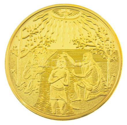 DN 'Magyar Aranyóriások - Bethlen Gábor 10 Dukát keresztelőérem 1626' aranyozott Cu utánveret kapszulában, tanúsítvánnyal (46mm) T:PP