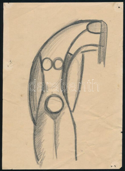 Jelzés nélkül: Modern akt. Ceruza, papír. 20,5x15 cm