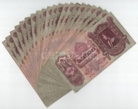 1930. 100P (21x) közte közeli sorszám T:F többségében szép papír Adamo P17