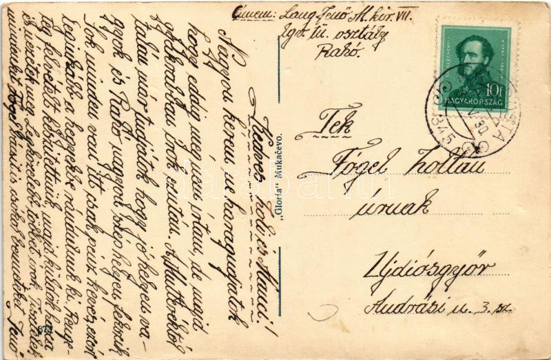 1939 Rahó, Rachov, Rahiv, Rakhiv; részletek / multi-view postcard + 'M. KIR. POSTA 345' mozgóposta bélyegző (EK) - Image 2