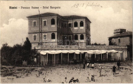 1913 Rimini, Pension Suisse, Hotel Hungaria / hotel, beach