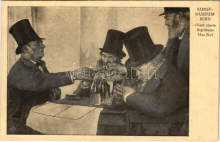 Nach einem Begräbnis. Kunstmuseum Bern / 'After a funeral' Swiss art postcard s: Max Buri (EK)