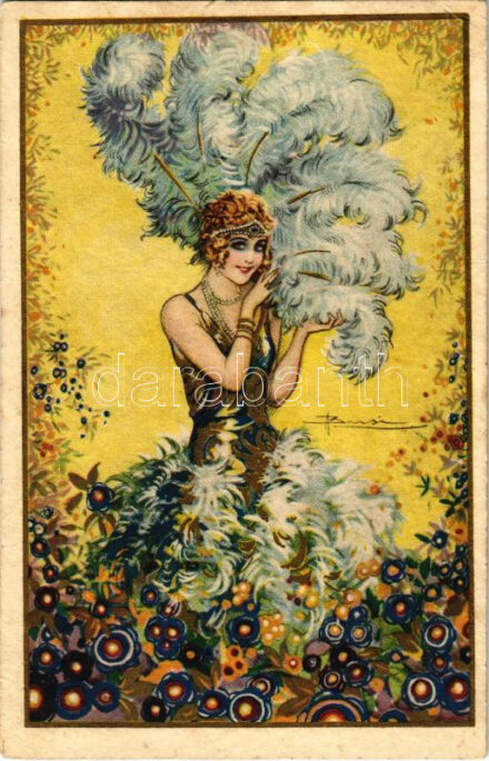 Italian lady art postcard. Degami 1036. s: Busi (EK)