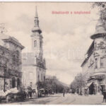 1910 Budapest I. Krisztina tér és templom, cukrászda, gyógyszertár (EK)