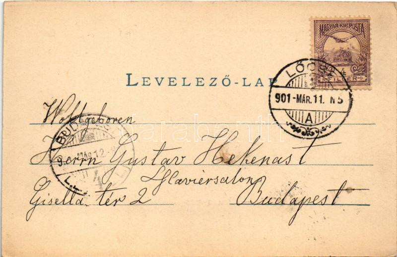 1901 Lőcse, Levoca; Megyeháza. Latzin János kiadása / Komitatshaus / county hall - Image 2