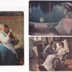 5 db régi képeslap hölgyekről / 5 pre-1945 lady postcards