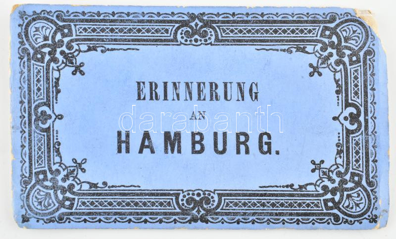 cca 1900 Hamburg leporelló, eredeti, sérült papír borítóban, 7x12 cm