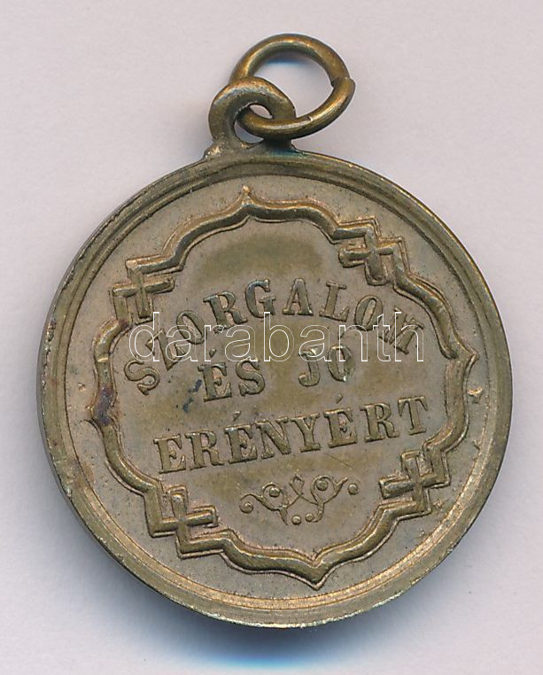 ~1930. 'Szorgalom és jó erényért / Gyüjts a jövöért' bronz medál füllel (23mm) T:XF