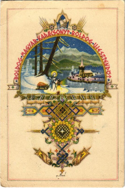 Boldog magyar karácsonyt, boldog új esztendőt / Hungarian irredenta Christmas and New Year greeting s: Bozó (EB)