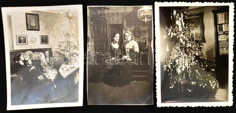 cca 1946 6 db fotó lakásbelsőkkel, enteriőrökkel, karácsonyfával, 6,5x9 cm körüli méretben - Image 2