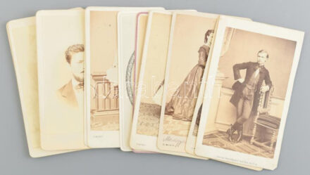 cca 1865-1875 14 db keményhátú portré Simonyi műterméből, nagyrészt feliratozva, 10,5×6,5 cm