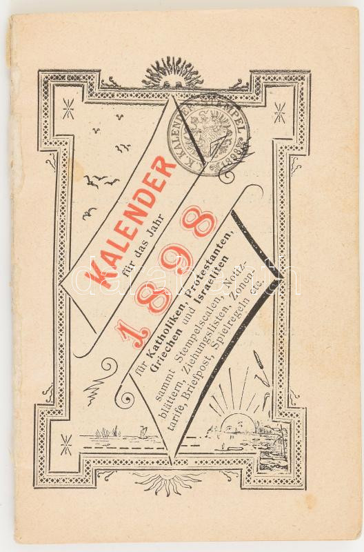 1898 Kalender zsebnaptár