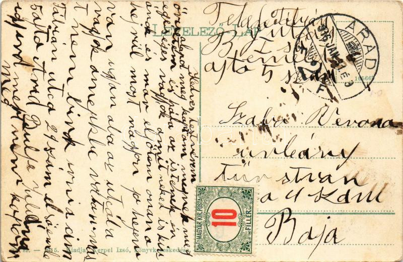 1916 Arad, Andrássy tér. Kerpel Izsó kiadása / square + portóbélyeg (EK) - Image 2