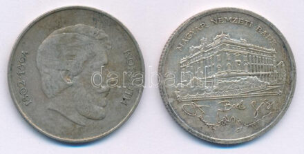 1947. 5Ft Ag 'Kossuth' + 1992. 200Ft Ag 'MNB' T:F,XF patina Adamo F8.1, F13