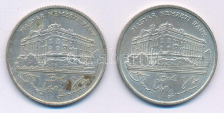 1993. 200Ft Ag 'MNB' (2x) T:XF patina Adamo F13