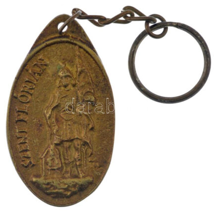 DN 'Szent Flórián' öntött bronz emlékérem füllel (60x35mm) T:XF