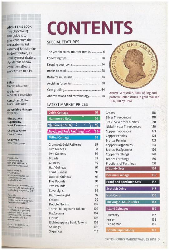 Marion Williamson (szerk.): British Coins Market Values 2018. MyTimeMedia, 2017. Használt, jó állapotban. - Image 2
