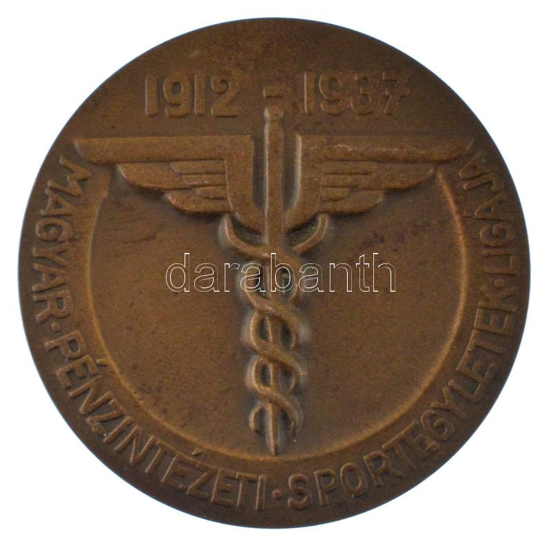 Matskássy Gyula (1912-1971) 1937. 'Bajnoki Érem / Magyar Pénzintézeti Sportegyletek Ligája' bronz díjérem (50mm) T:AU - Image 2