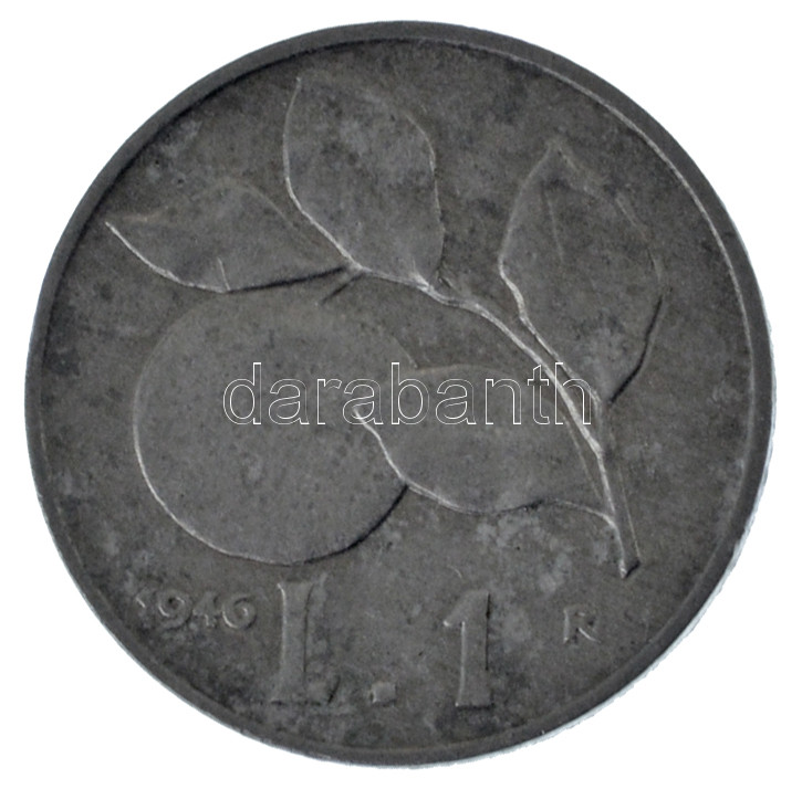 Olaszország 1946. 1L Al T:XF kis oxidáció R! Italy 1946. 1 Lira Al C:XF small oxidation R! Krause KM#87 - Image 2