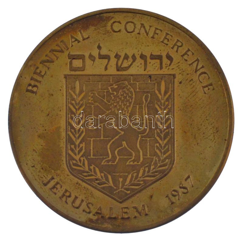 Nagy-Britannia 1987. 'WIZO (Nők Nemzetközi Cionista Szervezete)' kétoldalas fém emlékérem eredeti, erősen sérült tokban (38mm) T:UNC (eredetileg PP) patina United Kingdom 1987. 'WIZO (Women's International Zionist Organization)' two-sided - Image 2