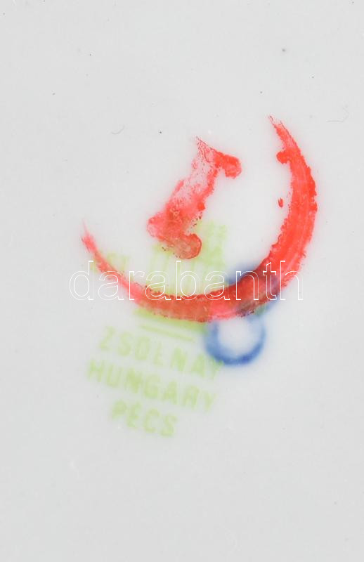 Zsolnay porcelán tányérka Kézzel festett, jelzett, hibátlan , eredeti csomagolásban d: 9 cm - Image 2