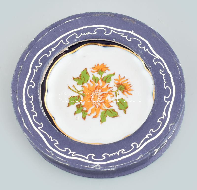 Zsolnay porcelán tányérka Kézzel festett, jelzett, hibátlan , eredeti csomagolásban d: 9 cm - Image 3