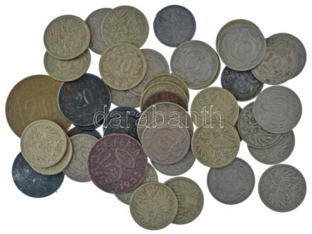 45db-os vegyes osztrák érmetétel, közte 1981. 20sch 'Ausztria 9 tartománya' forgalmi emlékérme T:vegyes 45pcs of mixed austrian coin lot, among them '1981. 20 Schilling 'Nine states of Austria' circulating commemorative coin C:mixed