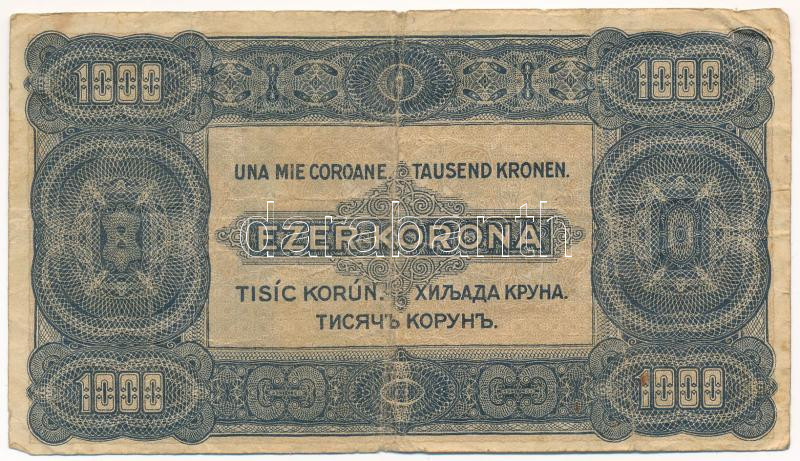 1923. 1000K nyomdahely-jelölés nélkül T:F,VG Adamo K37 - Image 2