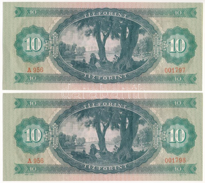 1969. 10Ft (2x) sorszámkövetők T:AU,XF Adamo F7 - Image 2