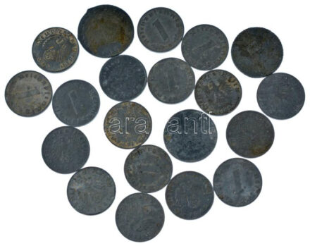 Német Harmadik Birodalom 1940-1942. 1pf Zn (17x) + 1940-1941. 5pf Zn (2xklf) + 1940. 10pf Zn T:XF-F German Third Reich 1940-1942. 1 Pfennig Zn (17x) + 1940-1941. 5 Pfennig Zn (2xdiff) + 1940. 10 Pfennig Zn C:XF-F