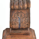 Fali konzol, szobortartó, Faragott fa, 24x15 cm, m: 27 cm