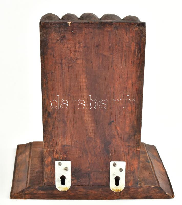Fali konzol, szobortartó, Faragott fa, 24x15 cm, m: 27 cm - Image 3