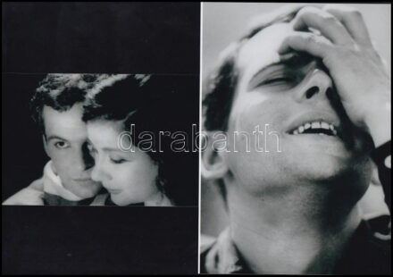 cca 1973 Latinovits Zoltán (1931-1976) színész portré felvételei, 2 db modern nagyítás Pánczél György (1920-?) filmtörténész hagyatékából (film- és színházifotó-gyűjteményéből), 21x15 cm