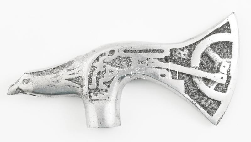 Cserkész fokos, sólyom fejjel, alumínium, 14 cm