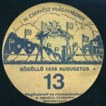 1933 IV. Cserkész Világjamboree Gödöllő, utazási kedvezményre jogosító kitűző a 13. napra, d: 7 cm - Image 2