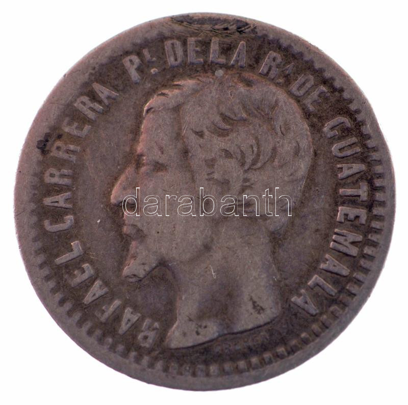 Guatemala 1859R 1R Ag 'Rafael Carrera' T:F Guatemala 1859R 1 Real Ag 'Rafael Carrera' C:F Krause KM#32