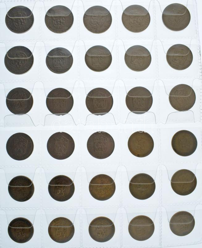 Csehszlovákia 1962-1986. 1K-5K (30db) műanyag berakólapon T:XF-F Czechoslovakia 1962-1986. 1 Koruna - 5 Korún (30pcs) on plastic sheet C:XF-F - Image 2