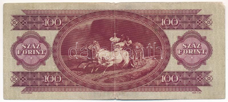 1947. 100Ft 'B 280 031309' T:F kis sarokhiány, apró szakadás Adamo F27 - Image 2