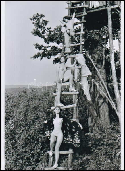 cca 1975 A kilátás szép innen is, onnan is, szolidan erotikus felvétel, 1 db modern nagyítás, 21x15 cm