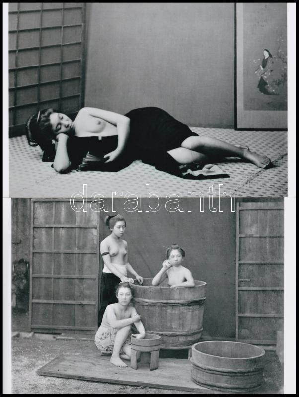 cca 1900 előtt készült felvételek a japán nők szolid erotikájáról, 5 db modern nagyítás Botta Dénes (1921-2010) budapesti fotóművész - különféle forrásokból származó - aktfotó gyűjteményéből, 10x15 cm - Image 2