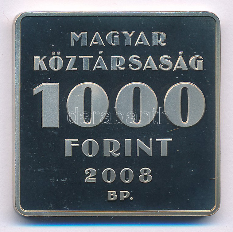 2008. 1000Ft Cu-Ni 'Telefonhírmondó - Puskás Tivadar' kapszulában T:PP patina Adamo EM2166 - Image 2