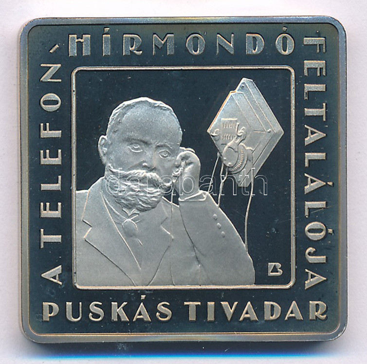 2008. 1000Ft Cu-Ni 'Telefonhírmondó - Puskás Tivadar' kapszulában T:PP patina Adamo EM2166