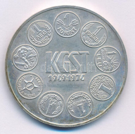 1974. 100Ft Ag '25 éves a KGST' T:BU patina Adamo EM43