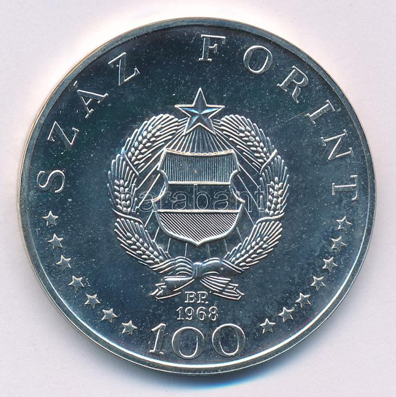 1968. 100Ft Ag 'Semmelweis' kapszulában T:UNC Adamo EM28 - Image 2