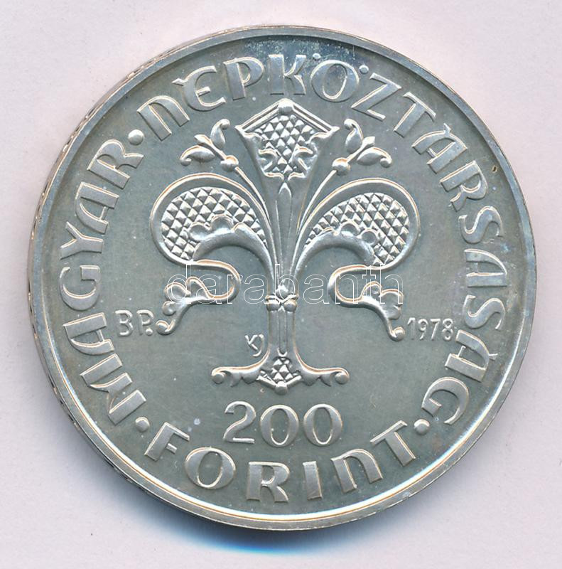 1978. 200Ft Ag 'Első magyar aranyforint' kapszulában T:BU Adamo EM56 - Image 2