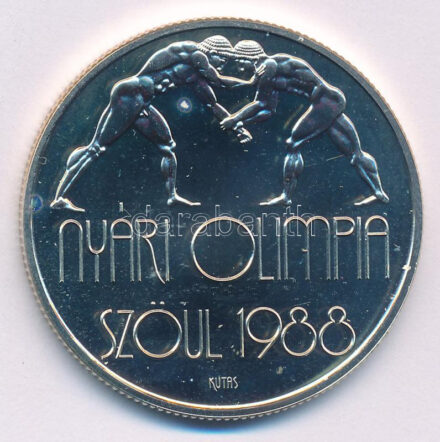 1987. 500Ft Ag 'Nyári Olimpia - Szöul 1988' kapszulában T:BU patina Adamo EM99