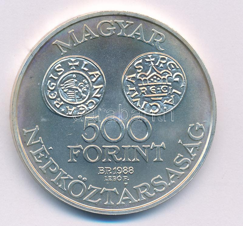 1988. 500Ft Ag 'Szent István' kapszulában T:BU patina Adamo EM102 - Image 2